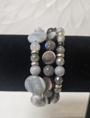 "Astra" Handcrafted Agate And Labradorite Wrap Bracelet 20